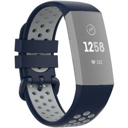 Mobigear Sport Plus Buckle Siliconen Fitbit Charge 3 Bandje Gespsluiting - Donkerblauw