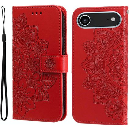 Mobigear Flowers iPhone Air Hoesje Bookcase Portemonnee - Rood