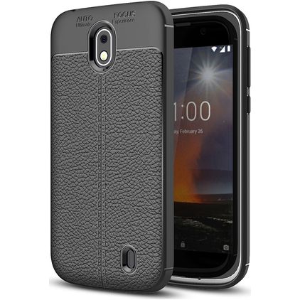 Mobigear Luxury Nokia 1 Hoesje Flexibel TPU Backcover - Zwart