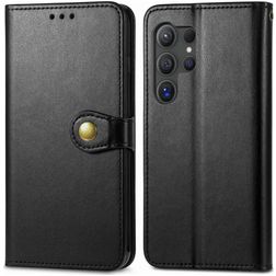 Mobigear Snap Button Samsung Galaxy S25 Hoesje Bookcase Portemonnee - Zwart