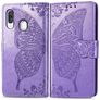 Mobigear Butterfly Samsung Galaxy A40 Hoesje Bookcase Portemonnee - Paars