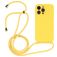 Mobigear Lanyard iPhone 15 Pro Max Siliconen Hoesje met koord - Geel