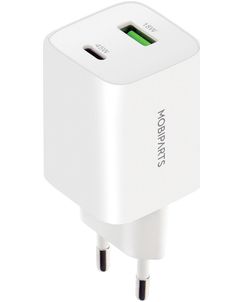 Mobiparts GaN Dual USB / USB-C Oplader Power Delivery 45W - Wit
