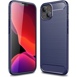 Mobigear Brushed Slim iPhone 14 Hoesje Flexibel TPU Backcover - Blauw