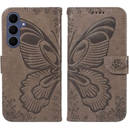 Mobigear Butterfly Samsung Galaxy S26 FE Hoesje Bookcase Portemonnee - Grijs