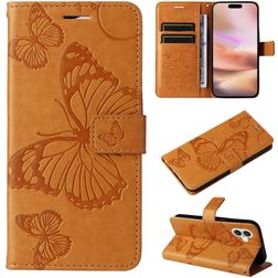Mobigear Butterfly iPhone 16 Plus Hoesje Bookcase Portemonnee - Cognac