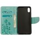 Mobigear Flowers iPhone XR Hoesje Bookcase Portemonnee - Turquoise