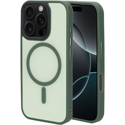 Mobiparts Hardcover iPhone 16 Pro MagSafe Hoesje Hardcase Backcover - Satin Green