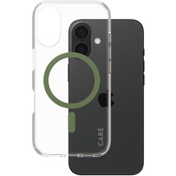 CARE by PanzerGlass Urban Combat iPhone 16 MagSafe Hoesje Hardcase Backcover - Transparant / Groen