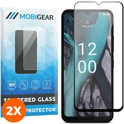 Mobigear Premium Nokia C22 Glazen Screenprotector - Case Friendly - Zwart (2-Pack)