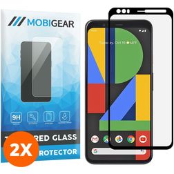 Mobigear Premium Google Pixel 4 Glazen Screenprotector - Case Friendly - Zwart (2-Pack)