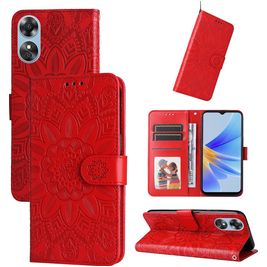Mobigear Sunflower OPPO A17 Hoesje Bookcase Portemonnee - Rood