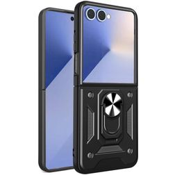 Mobigear Armor Ring Samsung Galaxy Z Flip 7 Hoesje Hardcase Backcover Shockproof met Ringhouder - Zwart