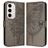 Mobigear Butterfly Samsung Galaxy S24 FE Hoesje Bookcase Portemonnee - Grijs
