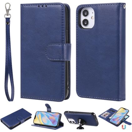 Mobigear Wallet iPhone 12 Mini Hoesje Uitneembare 2in1 Bookcase Portemonnee - Blauw