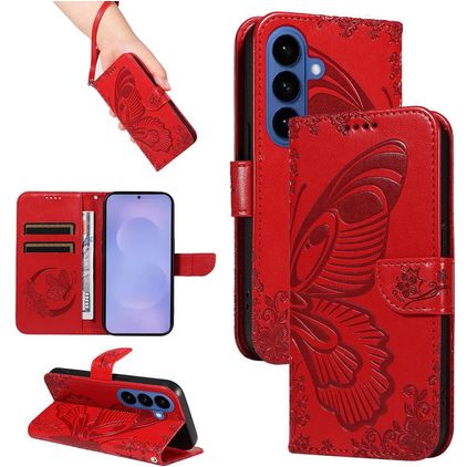 Mobigear Butterfly Samsung Galaxy S26 Hoesje Bookcase Portemonnee - Rood