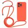 Mobigear Lanyard iPhone 14 Pro Siliconen Hoesje met koord - Oranje