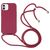 Mobigear Lanyard iPhone 16 Siliconen Hoesje met koord - Rood