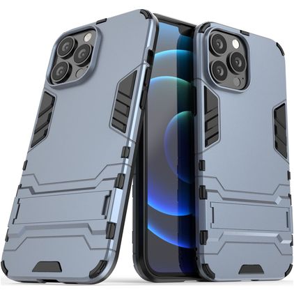 Mobigear Armor Stand iPhone 13 Pro Max Hoesje Hardcase Backcover Shockproof met Standaard - Blauw