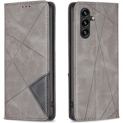 Mobigear Rhombus Slim Samsung Galaxy S25 FE Hoesje Bookcase - Grijs