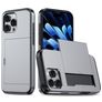 Mobigear Card iPhone 16 Pro Hoesje Hardcase Backcover Shockproof met Pasjeshouder - Grijs