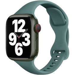 Mobigear Sport Slim Siliconen Apple Watch Bandje Druksluiting - 49/46/45/44 mm - Groen