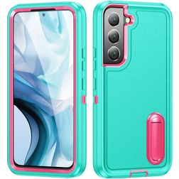 Mobigear Rugged Stand Samsung Galaxy S23 Hoesje Hardcase Backcover Shockproof met Standaard - Turquoise