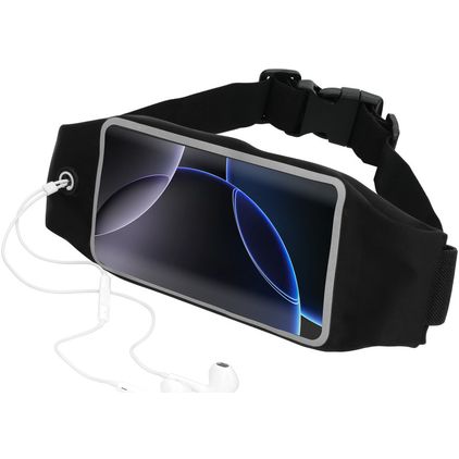 Mobiparts Comfort Fit Telefoonhouder Hardlopen iPhone 16 Pro Max Sport Hoesje Neopreen Sportarmband - Zwart