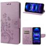 Mobigear Flowers Xiaomi Redmi Note 12 Pro Plus Hoesje Bookcase Portemonnee - Paars
