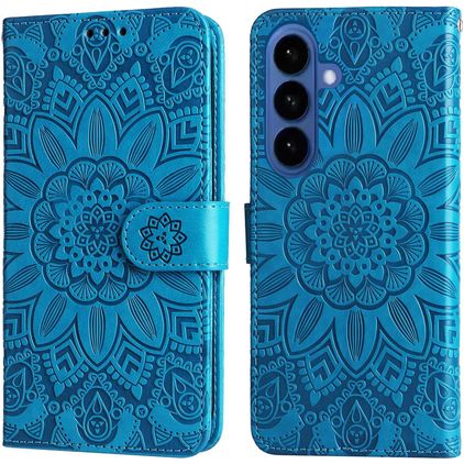 Mobigear Sunflower Samsung Galaxy S26 Hoesje Bookcase Portemonnee - Blauw