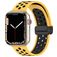 Mobigear Sport Plus Mag Siliconen Apple Watch Bandje Magneetsluiting - 42/41/40/38 mm - Zwart / Geel