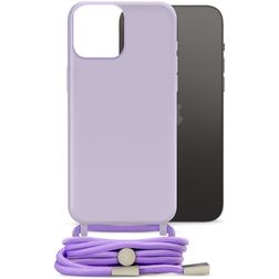 Mobilize Lanyard Gelly iPhone 14 Pro Max Flexibel TPU Hoesje met koord - Pastel Purple