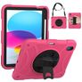Mobigear SureGrip iPad 10 (2022) Hoes Hard Kunststof,Siliconen Backcover + Stylus Houder + Schouderband + Standaard - Roze