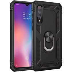 Mobigear Armor Ring Xiaomi Mi 9 Hoesje Hardcase Backcover Shockproof met Ringhouder - Zwart