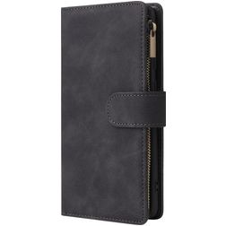 Mobigear Zipper Samsung Galaxy A71 Hoesje Bookcase Portemonnee - Zwart