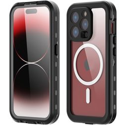 RedPepper Waterproof iPhone 15 Pro Max Waterdicht MagSafe Hoesje Hardcase Backcover Shockproof - Zwart