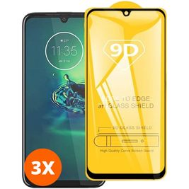 Mobigear Premium Motorola Moto G8 Plus Glazen Screenprotector - Case Friendly - Zwart (3-Pack)