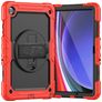 Mobigear SureGrip Xtreme Samsung Galaxy Tab A9 Plus (2023) Hoes Hard Kunststof,Siliconen Backcover + Schouderband + Standaard - Rood