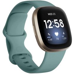 Mobigear Sport Dual Siliconen Fitbit Versa 3 Bandje Druksluiting - Turquoise