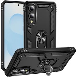 Mobigear Armor Ring Samsung Galaxy S25 Edge Hoesje Hardcase Backcover Shockproof met Ringhouder - Zwart