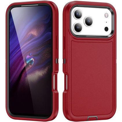 Mobigear Rugged iPhone 18 Pro Hoesje Hardcase Backcover Shockproof - Rood