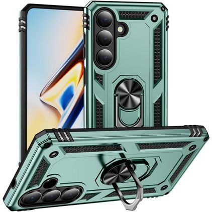Mobigear Armor ring Samsung Galaxy S26 Hoesje Hardcase Backcover Shockproof met Ringhouder - Groen