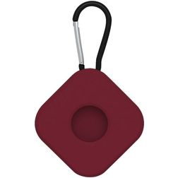 Mobigear Square Key Apple AirTag Hoesje Flexibel Siliconen Sleutelhanger - Bordeauxrood