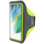 Mobiparts Comfort Fit Telefoonhouder Hardlopen Samsung Galaxy S21 FE Sport Hoesje Neopreen Sportarmband - Neon Green