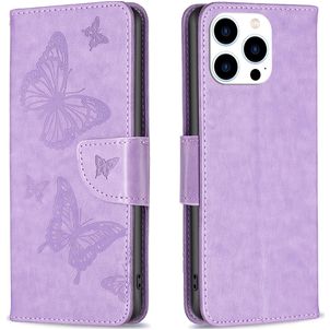 Mobigear Butterfly iPhone 16 Pro Max Hoesje Bookcase Portemonnee - Paars