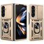 Mobigear Armor Ring Cam Slide Samsung Galaxy Z Fold 8 Ultra Hoesje Hardcase Backcover Shockproof met Ringhouder en Camera Slider - Goud