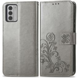 Mobigear Clover Nokia G42 Hoesje Bookcase Portemonnee - Grijs