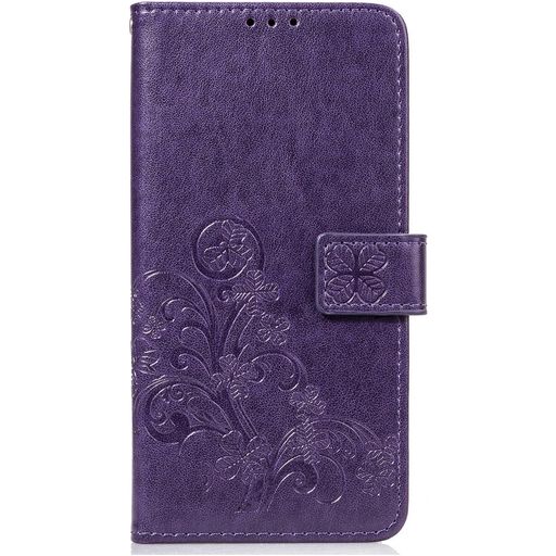 Mobigear Clover OnePlus 6T Hoesje Bookcase Portemonnee - Paars