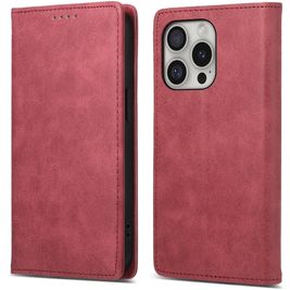 Mobigear Wallet iPhone 16 Pro Hoesje Bookcase Portemonnee - Rood