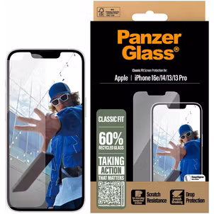 PanzerGlass Classic Fit iPhone 14 Glazen Screenprotector - Case Friendly